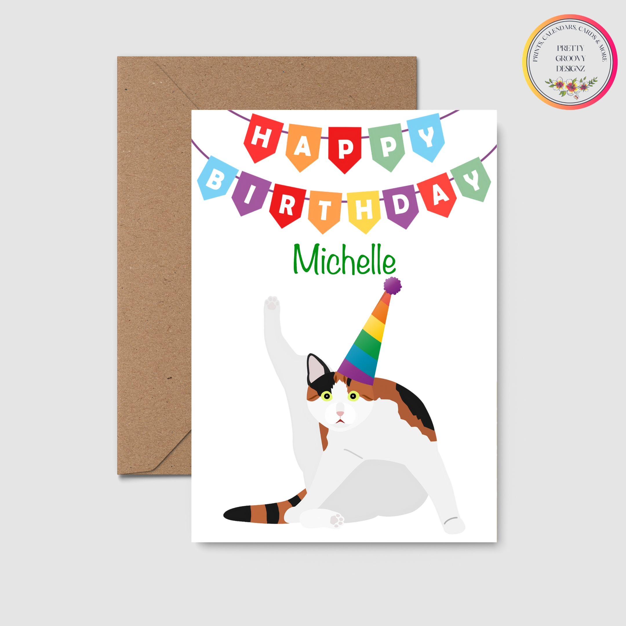Personalised Happy Birthday Cat Greeting Card