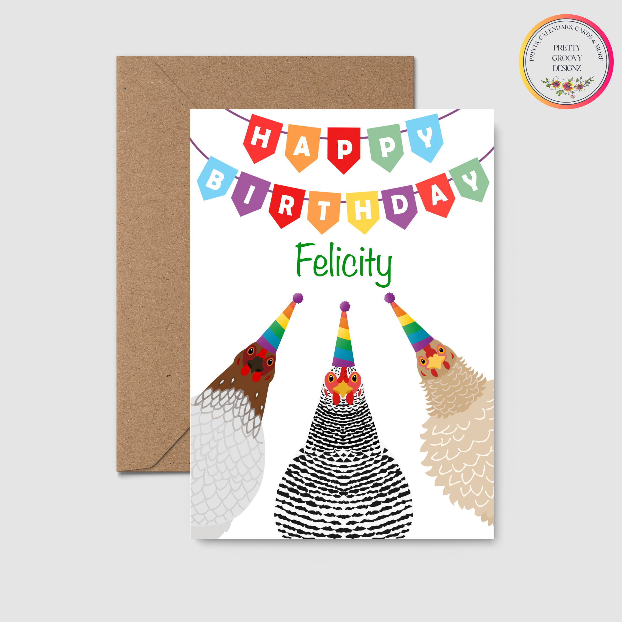 Personalised Happy Birthday Chicken Card