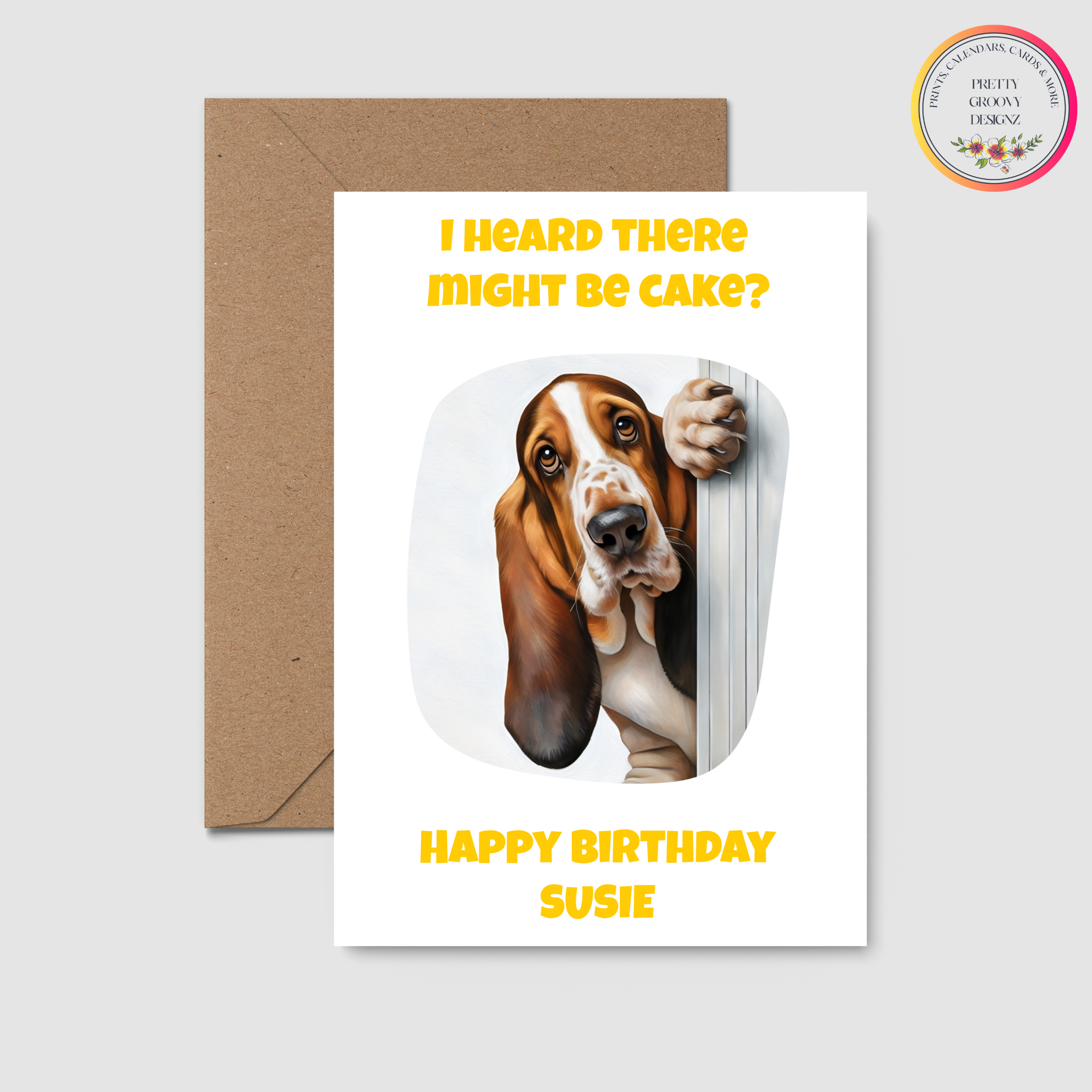 Personalised Fun Basset Hound Birthday Card