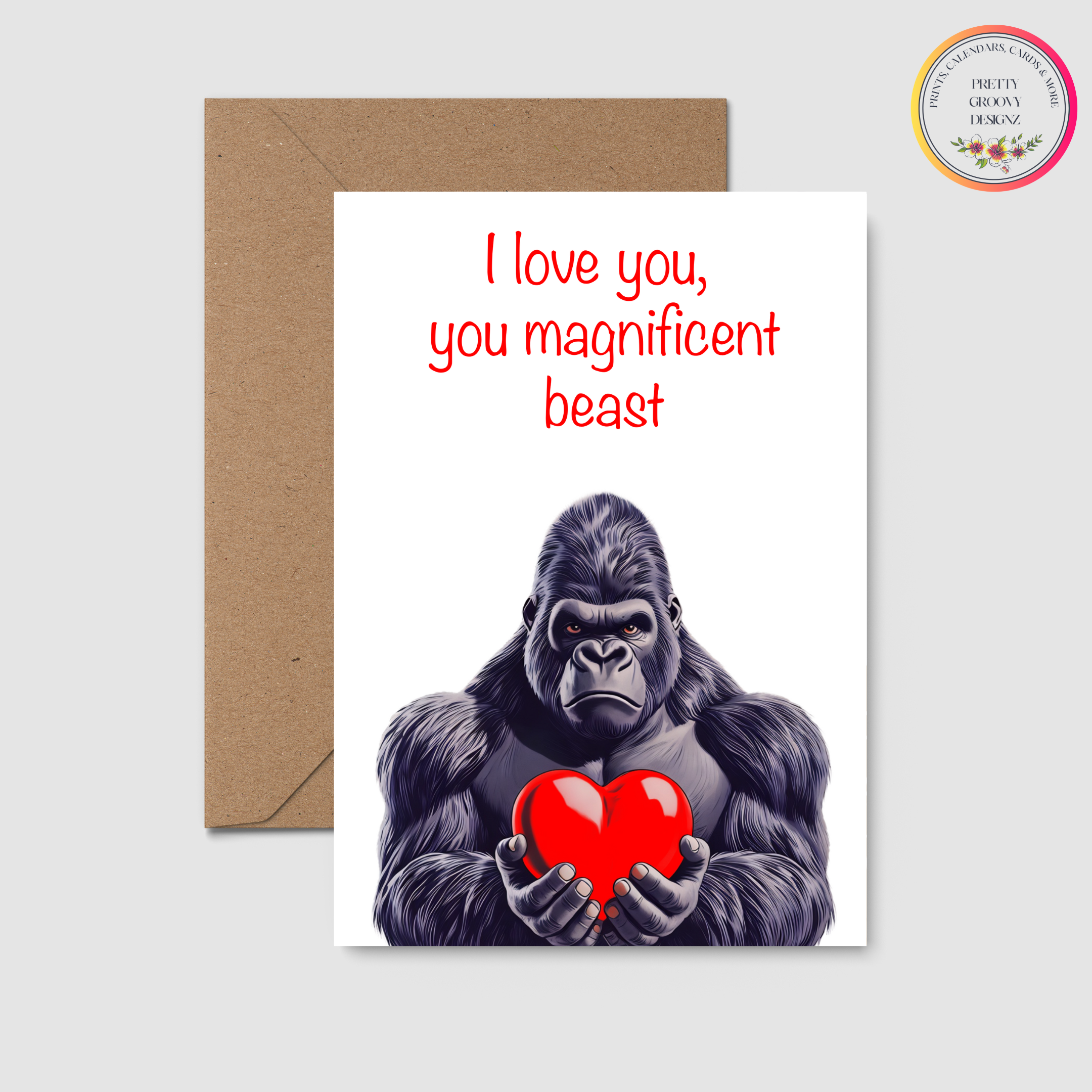 Gorilla Valentines Card
