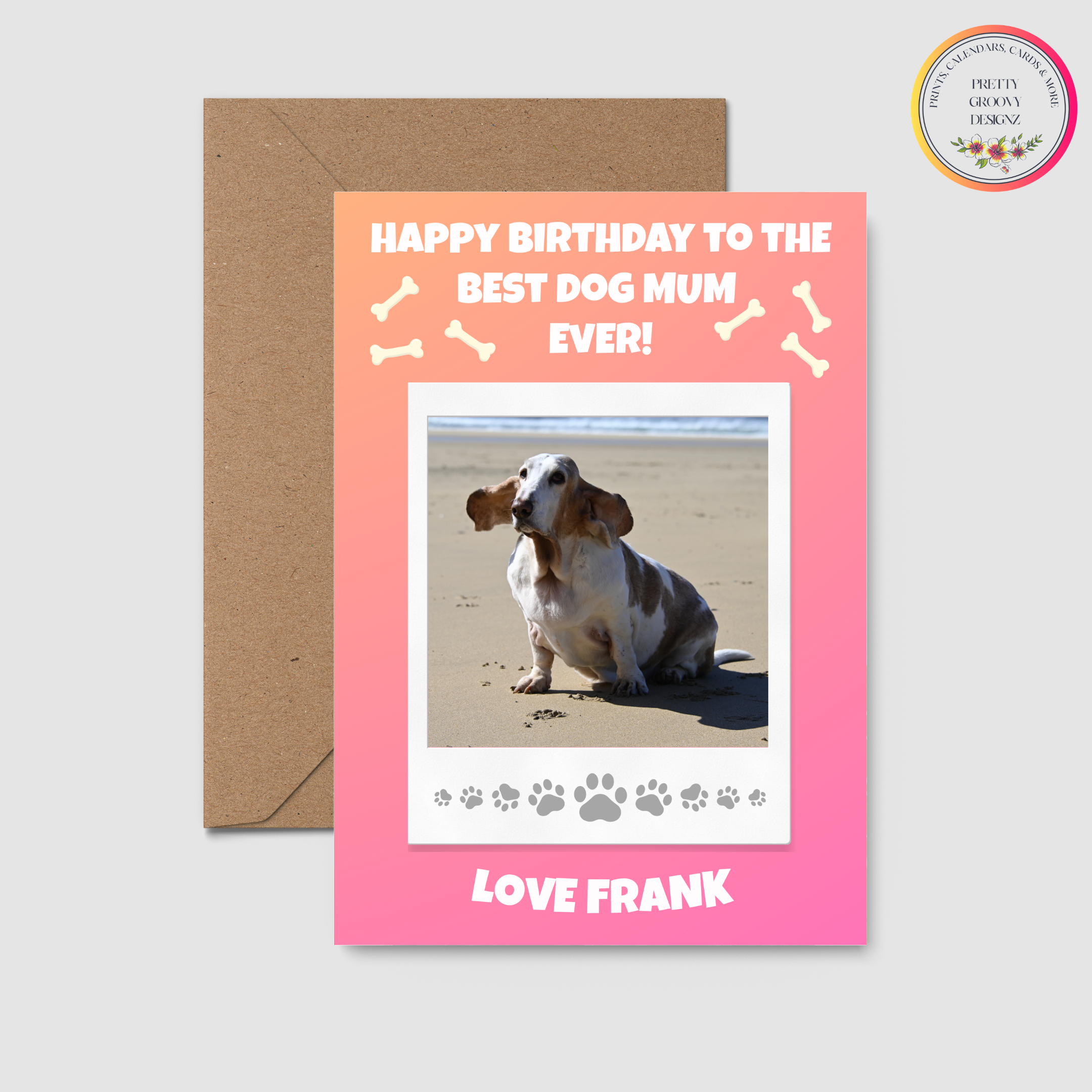 Personalised Photo Dog Mum Birthday Card – Custom Photo & Name from Pet | Funny Card for Dog Lovers