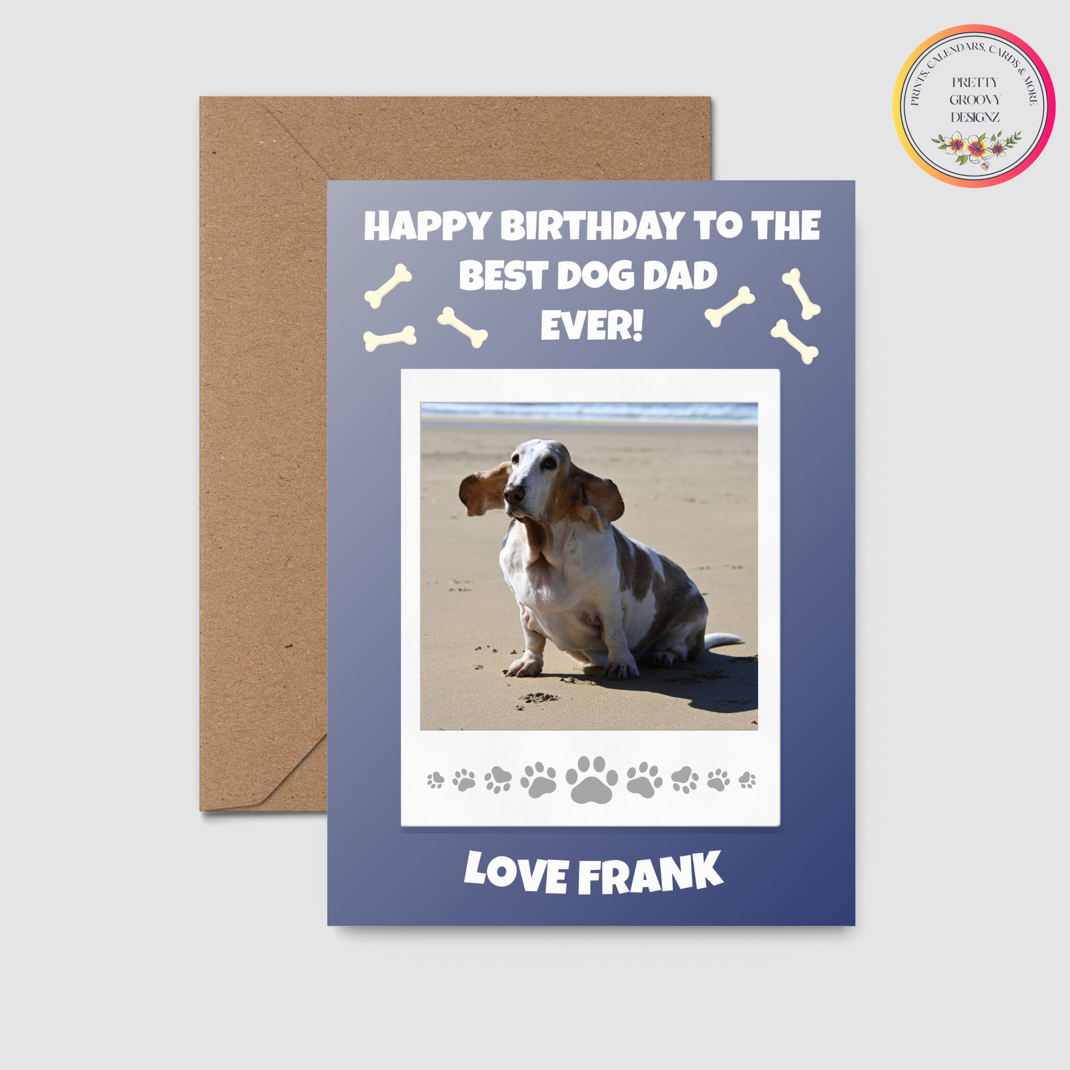 Personalised Photo Dog Dad Birthday Card – Custom Photo & Name from Pet | Funny Card for Dog Lovers