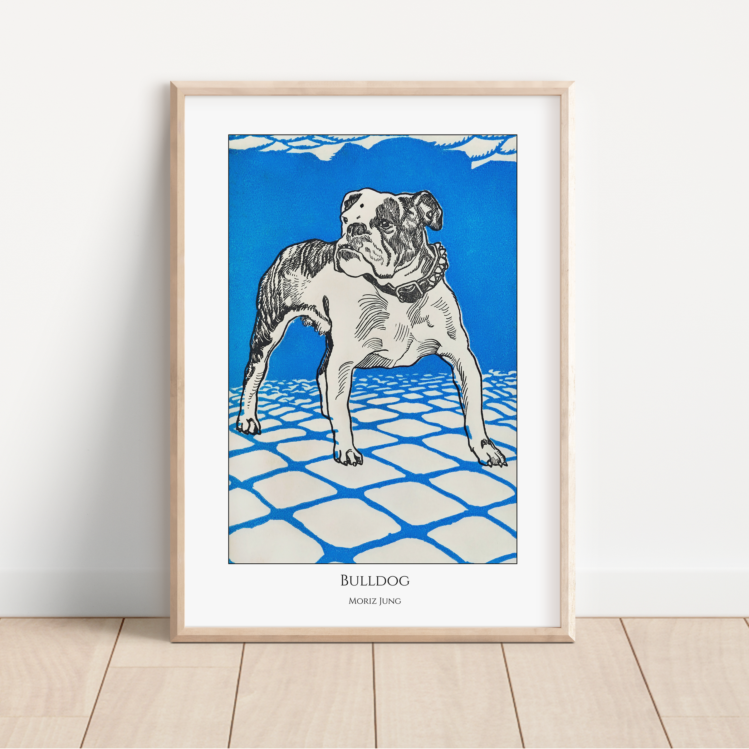Unframed Moriz Jung Bulldog Art Print – Vintage Dog Poster – Bauhaus Animal Wall Art