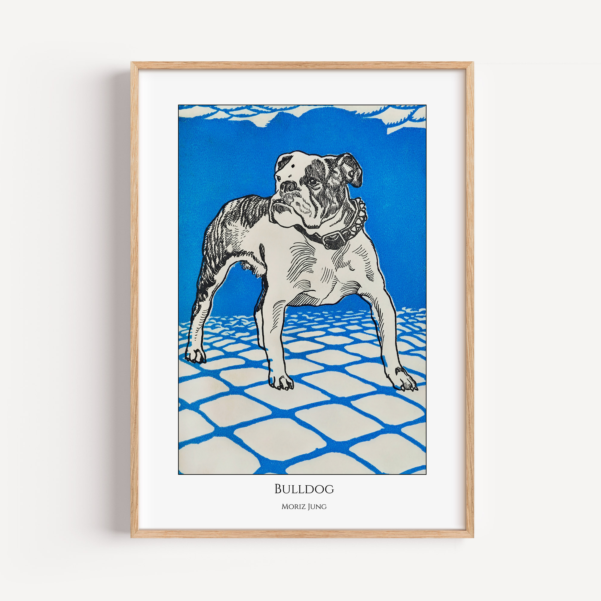Unframed Moriz Jung Bulldog Art Print – Vintage Dog Poster – Bauhaus Animal Wall Art