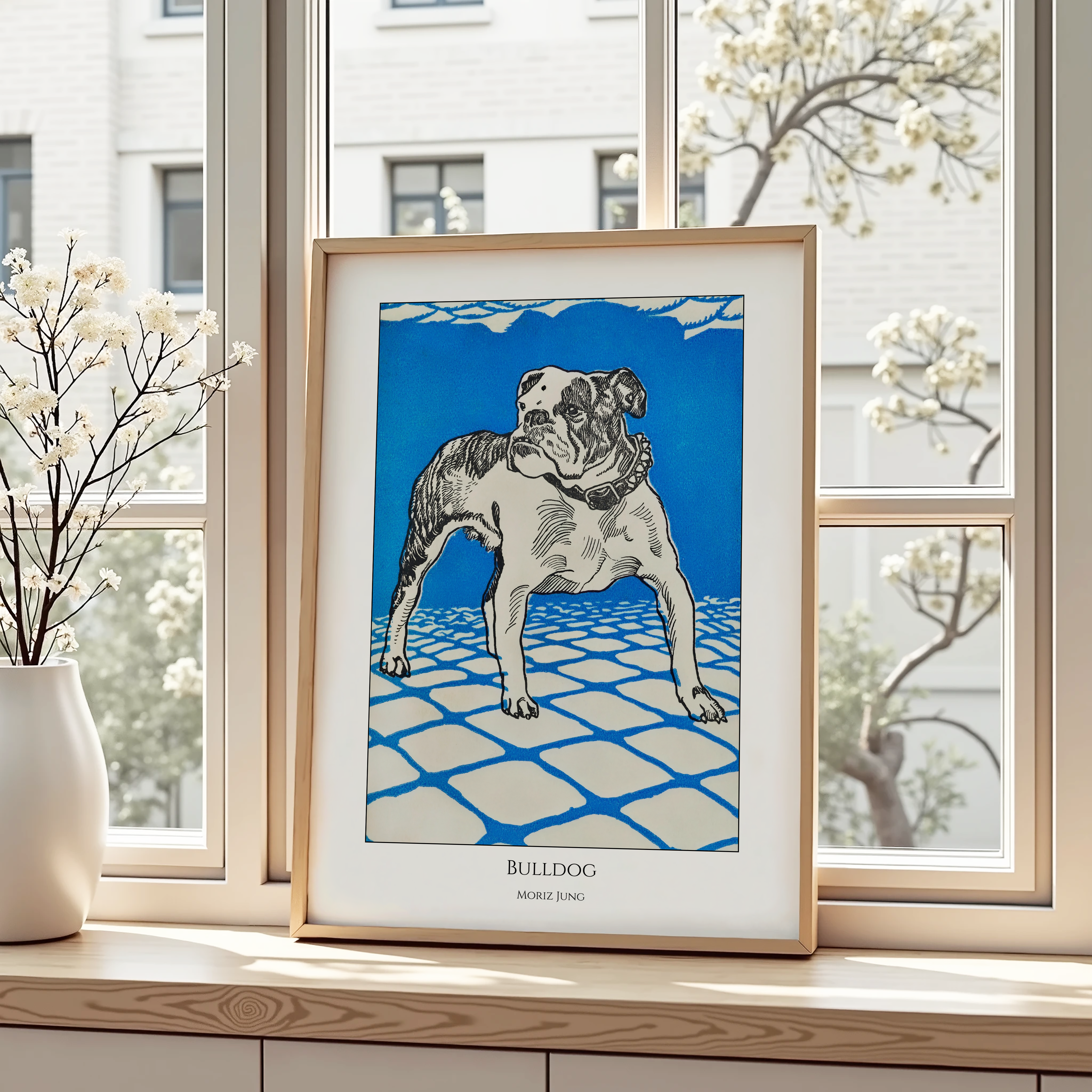 Unframed Moriz Jung Bulldog Art Print – Vintage Dog Poster – Bauhaus Animal Wall Art
