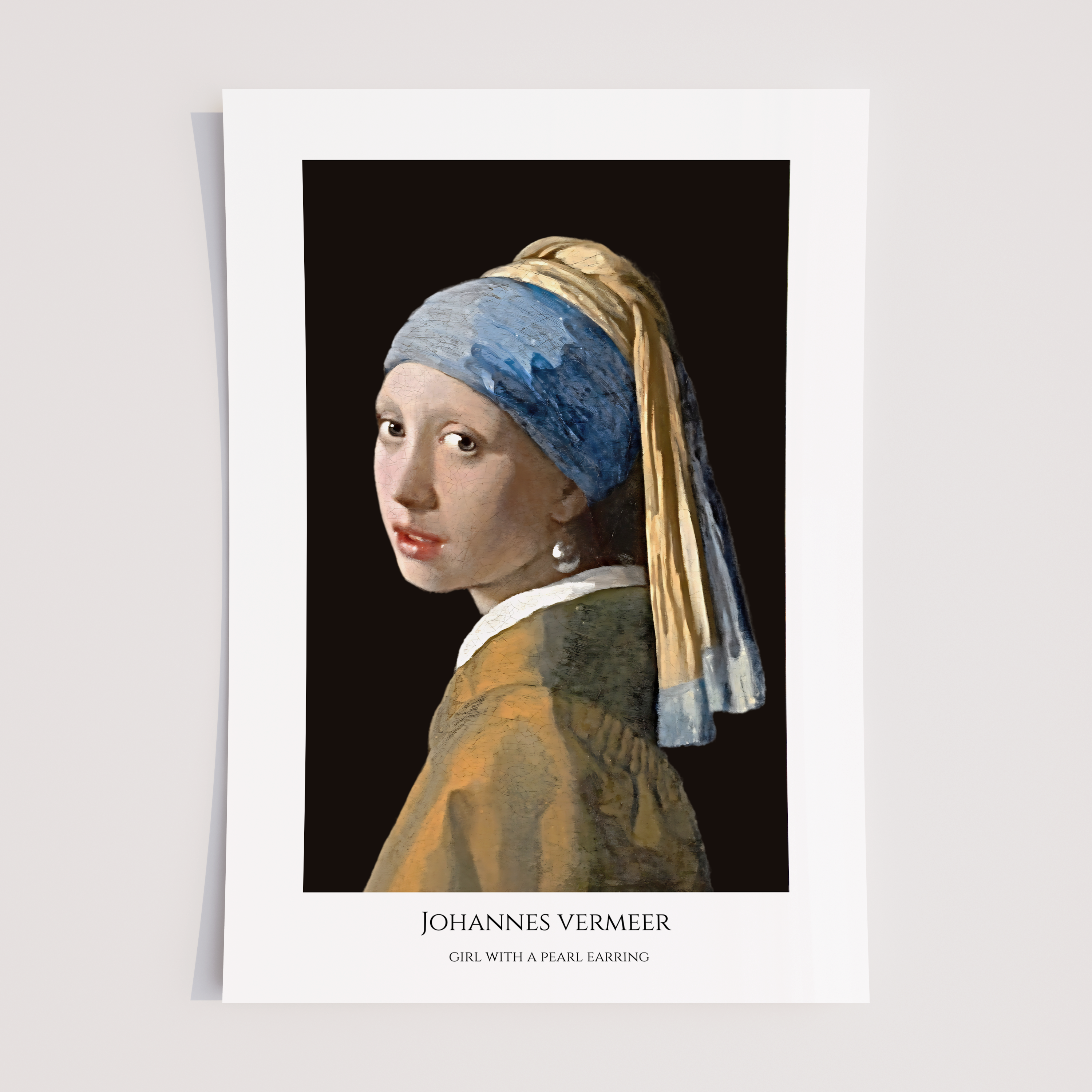 Unframed Girl with a Pearl Earring Art Print – Johannes Vermeer Portrait Reproduction | Dutch Master Wall Art
