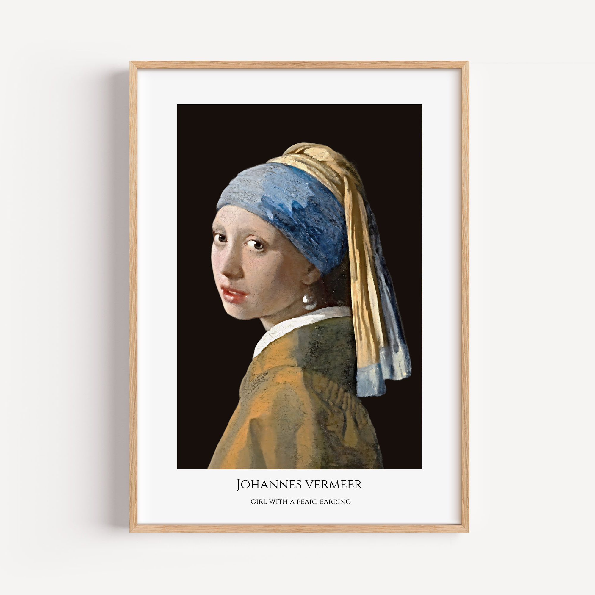 Unframed Girl with a Pearl Earring Art Print – Johannes Vermeer Portrait Reproduction | Dutch Master Wall Art