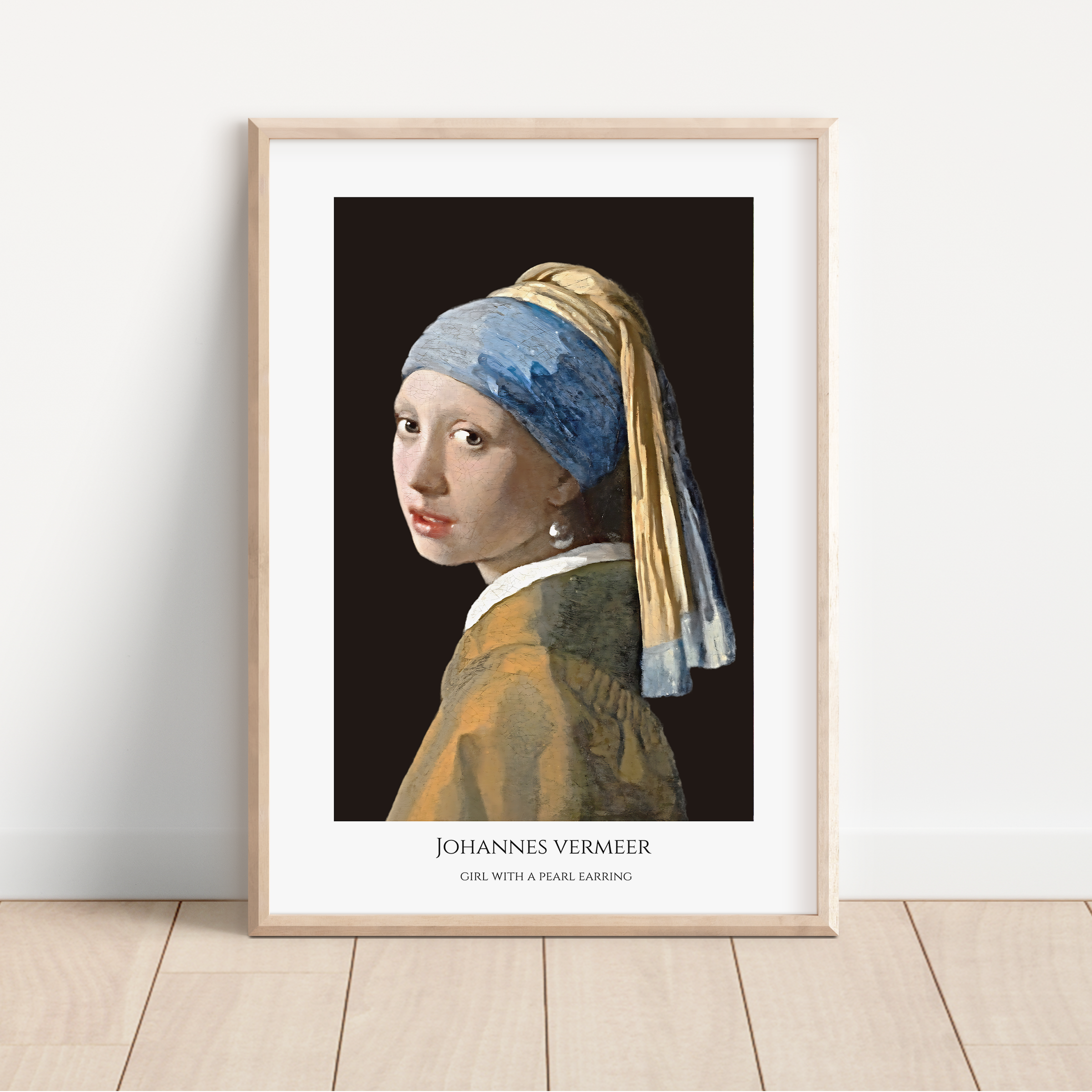 Unframed Girl with a Pearl Earring Art Print – Johannes Vermeer Portrait Reproduction | Dutch Master Wall Art