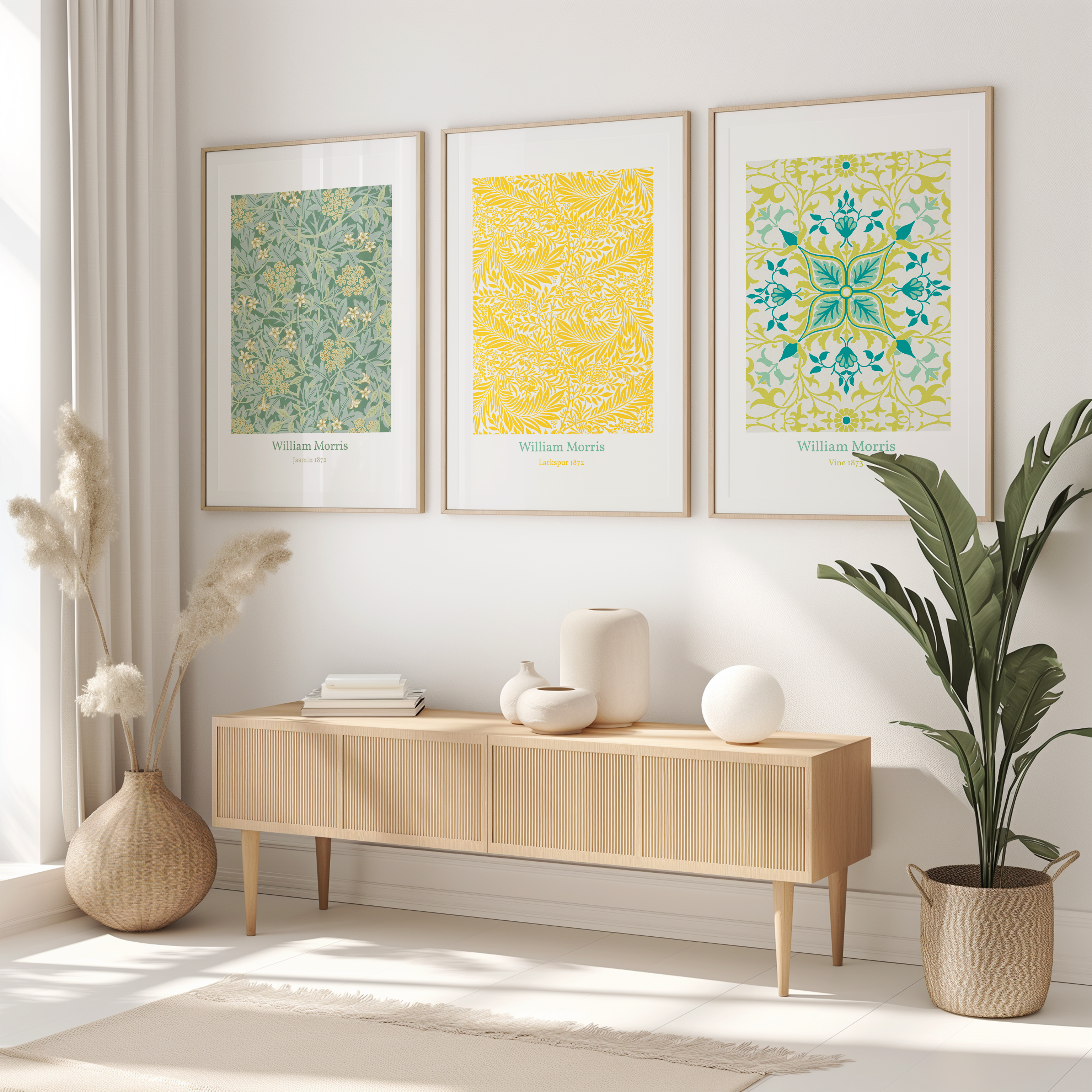 Unframed William Morris Art Prints – Colourful Botanical Wall Decor Set (1, 3 or 6 Prints)