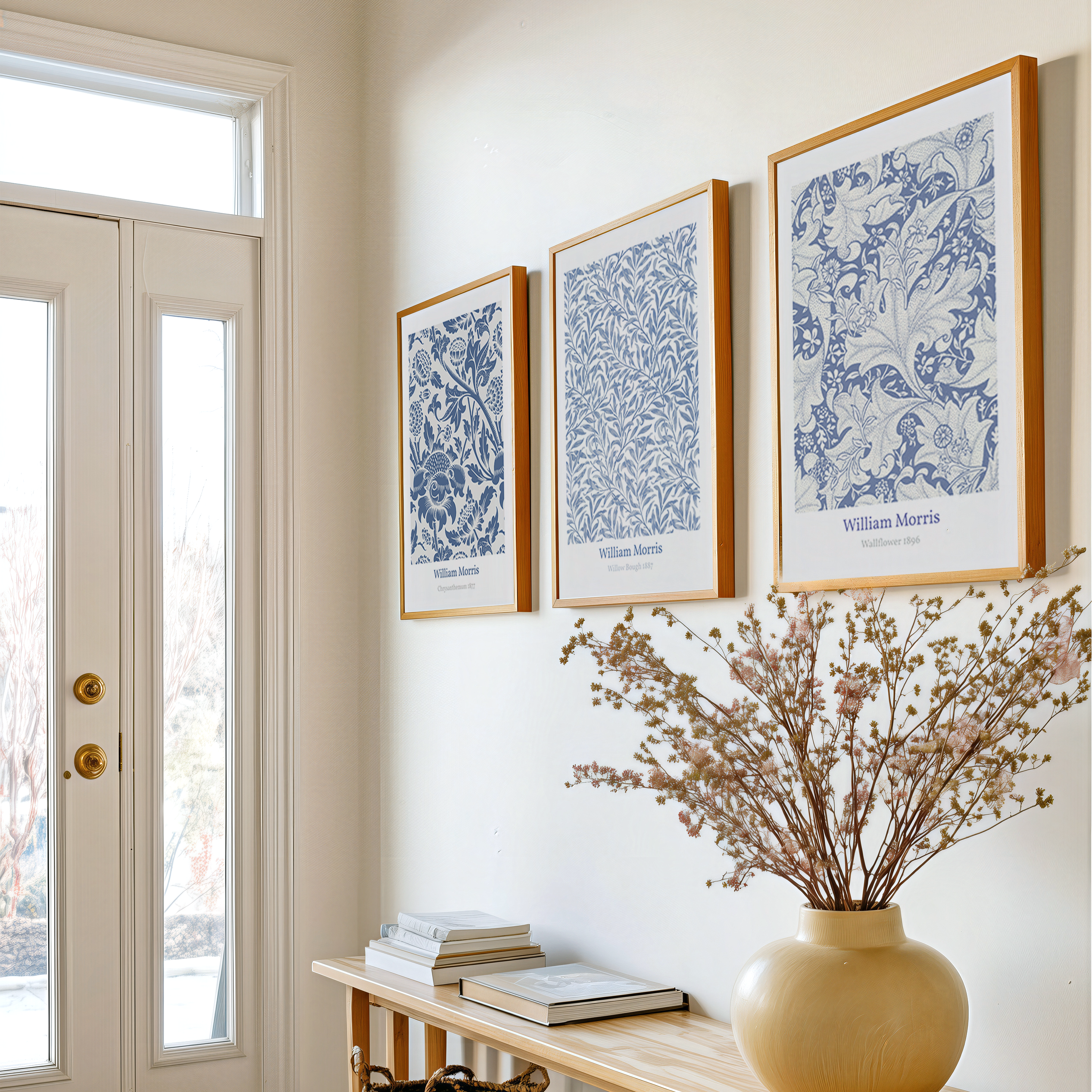 Unframed Blue William Morris Art Prints Set – Vintage Botanical Floral Wall Decor (1, 3 or 6 Prints)