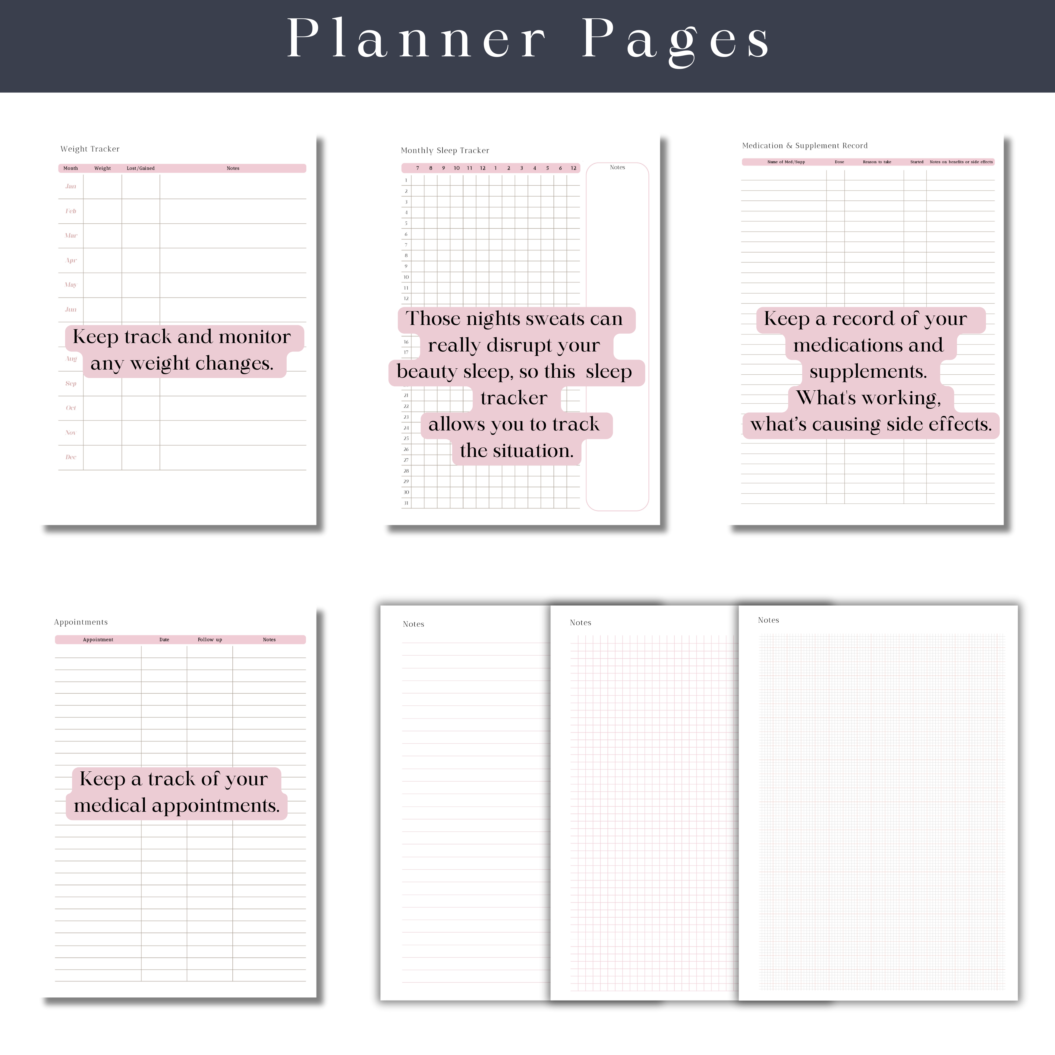 Printable Menopause Journal | Symptom Tracker & Self-Care Planner for Women’s Health