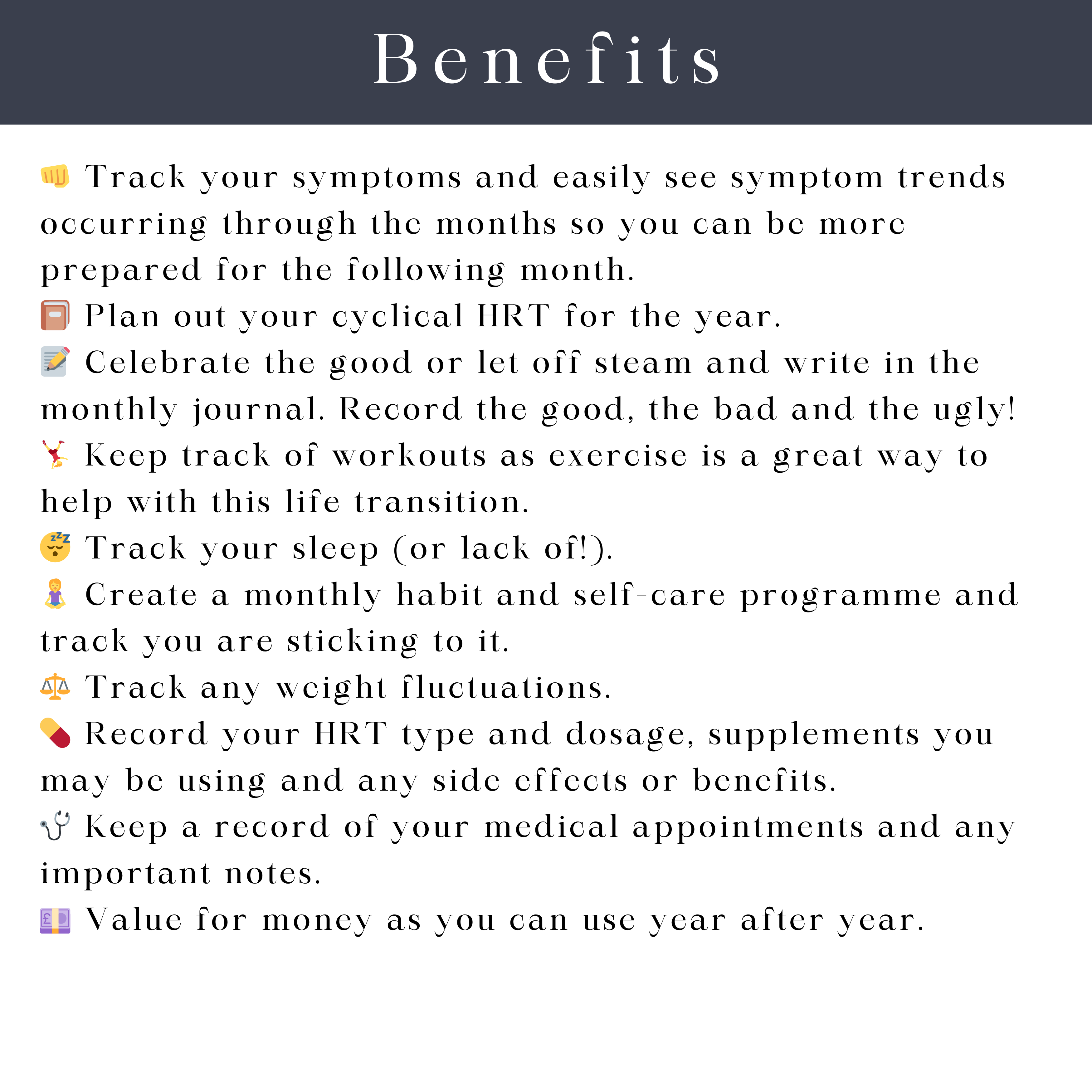 Printable Menopause Journal | Symptom Tracker & Self-Care Planner for Women’s Health