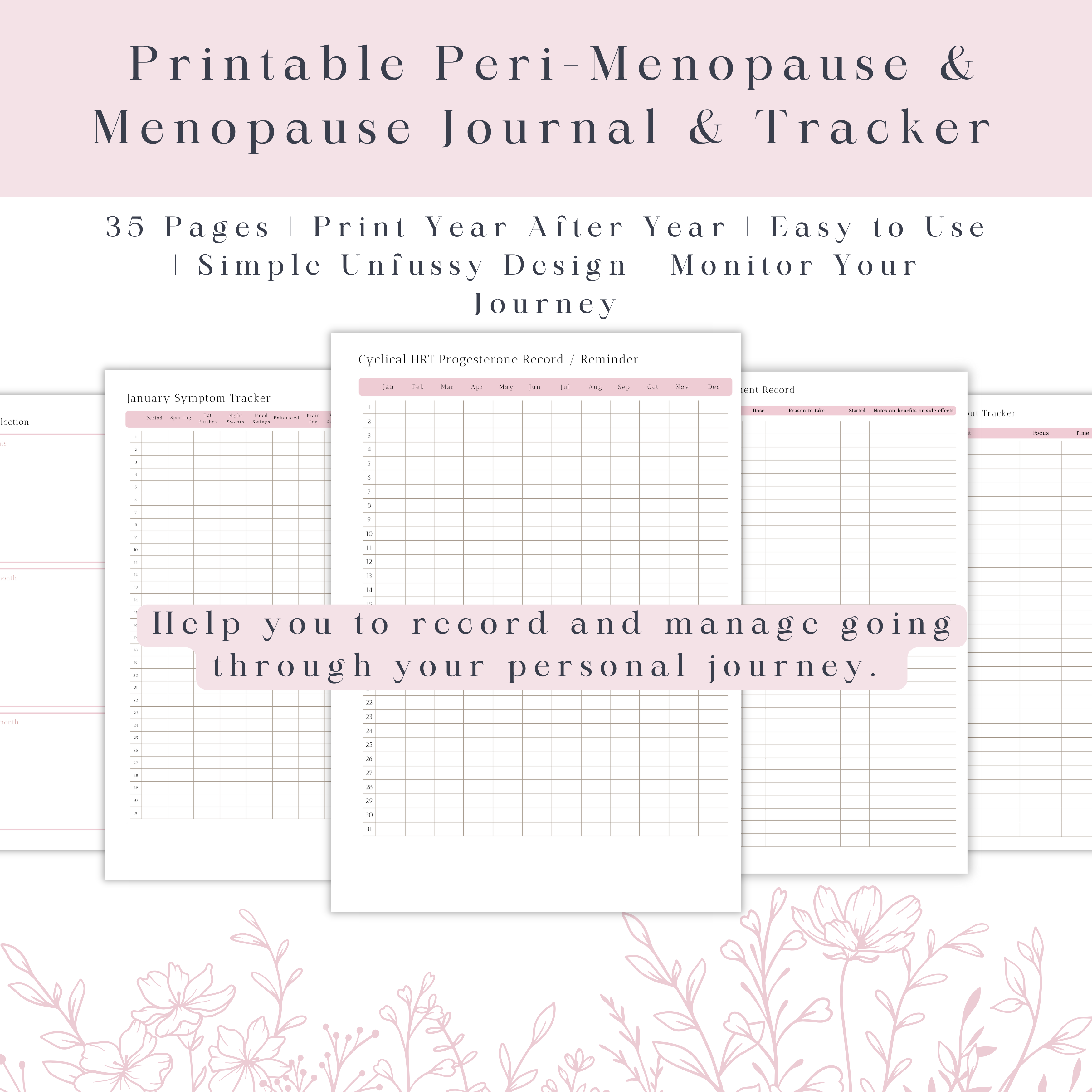 Printable Menopause Journal | Symptom Tracker & Self-Care Planner for Women’s Health