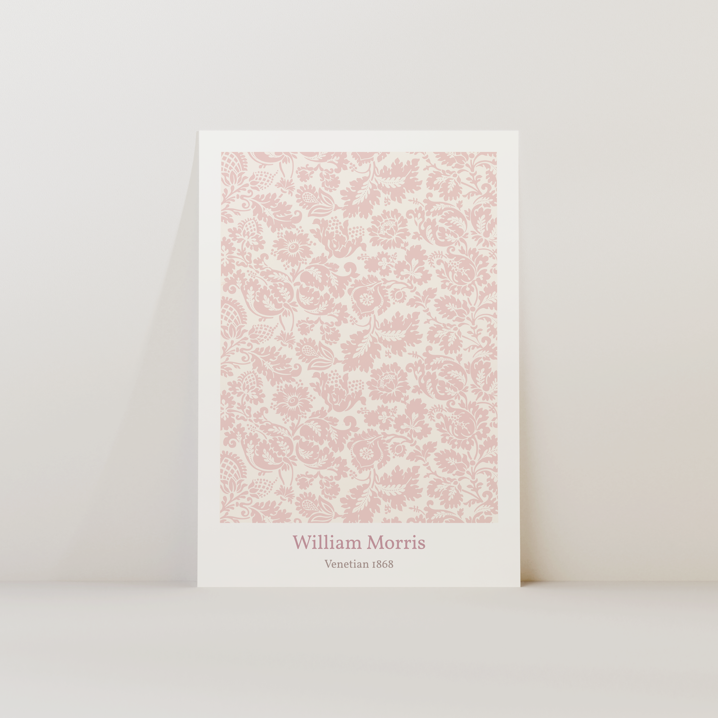 Unframed Blush Pink William Morris Art Prints Set – Vintage Botanical Floral Wall Decor (1, 3 or 6 Prints)