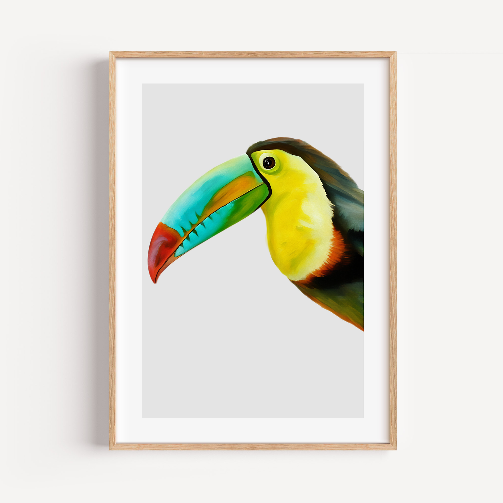 Unframed Minimalist Toucan Wall Art Print – Modern Tropical Bird Decor