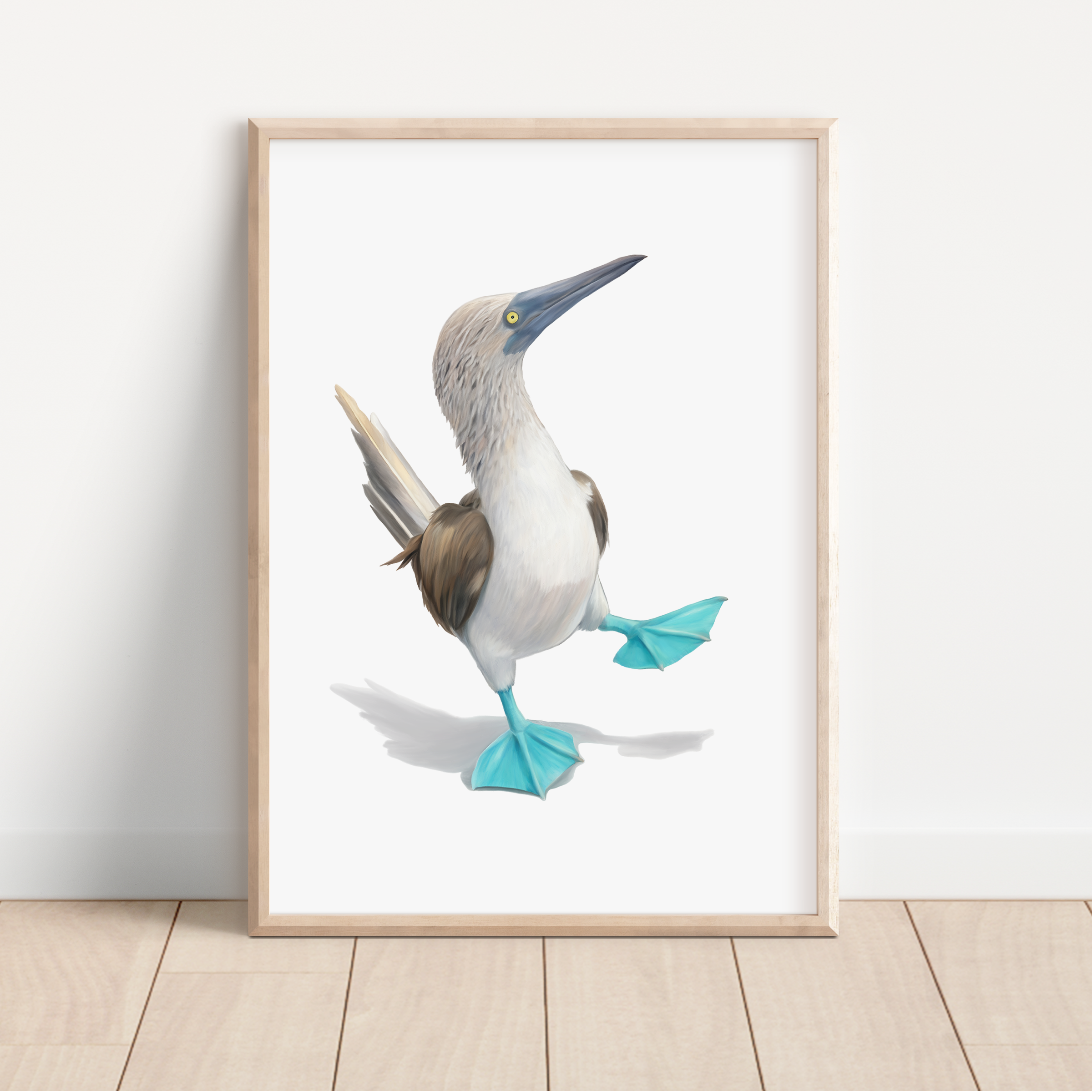 Blue Footed Booby Art Print - Nautical Home Decor