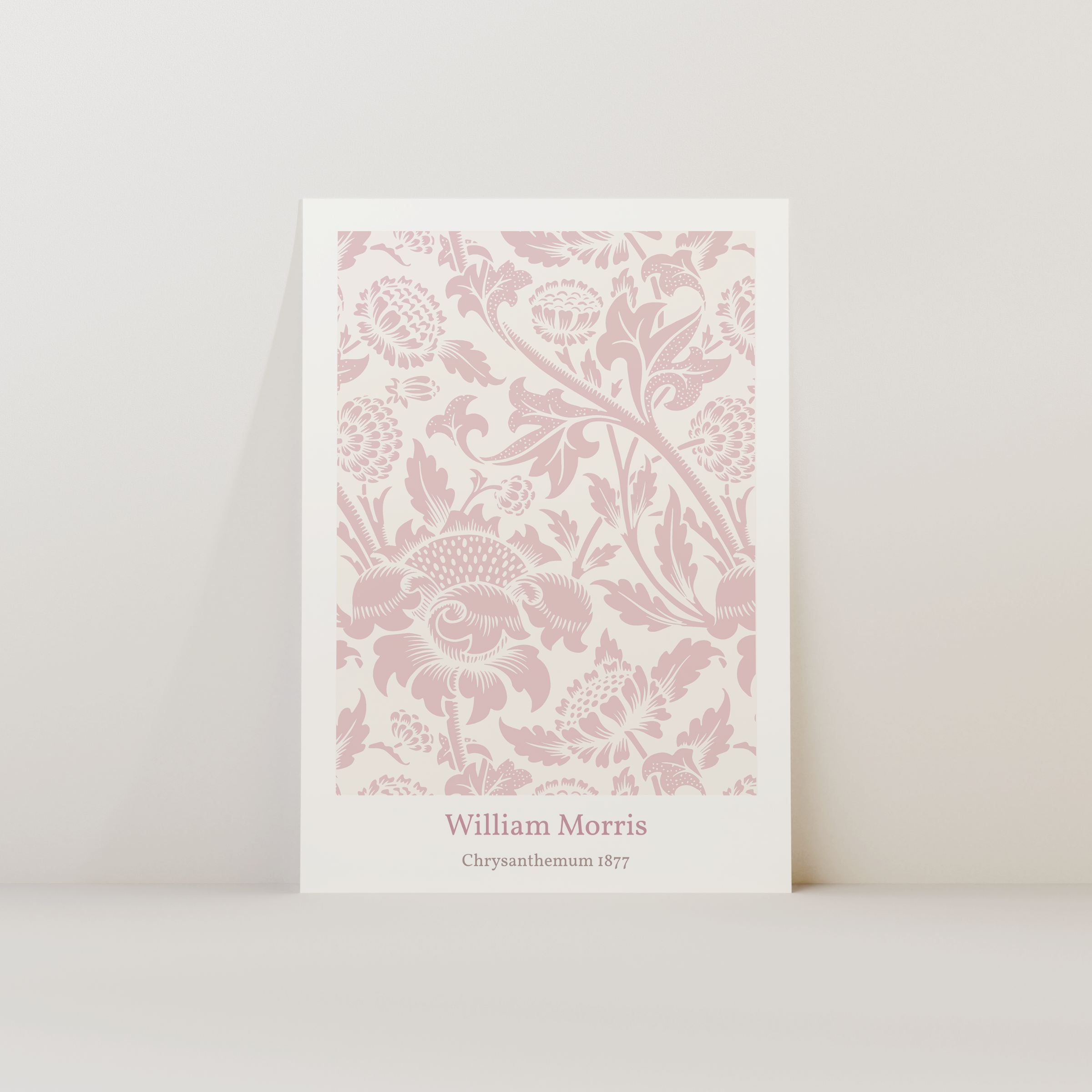 Unframed Blush Pink William Morris Art Prints Set – Vintage Botanical Floral Wall Decor (1, 3 or 6 Prints)