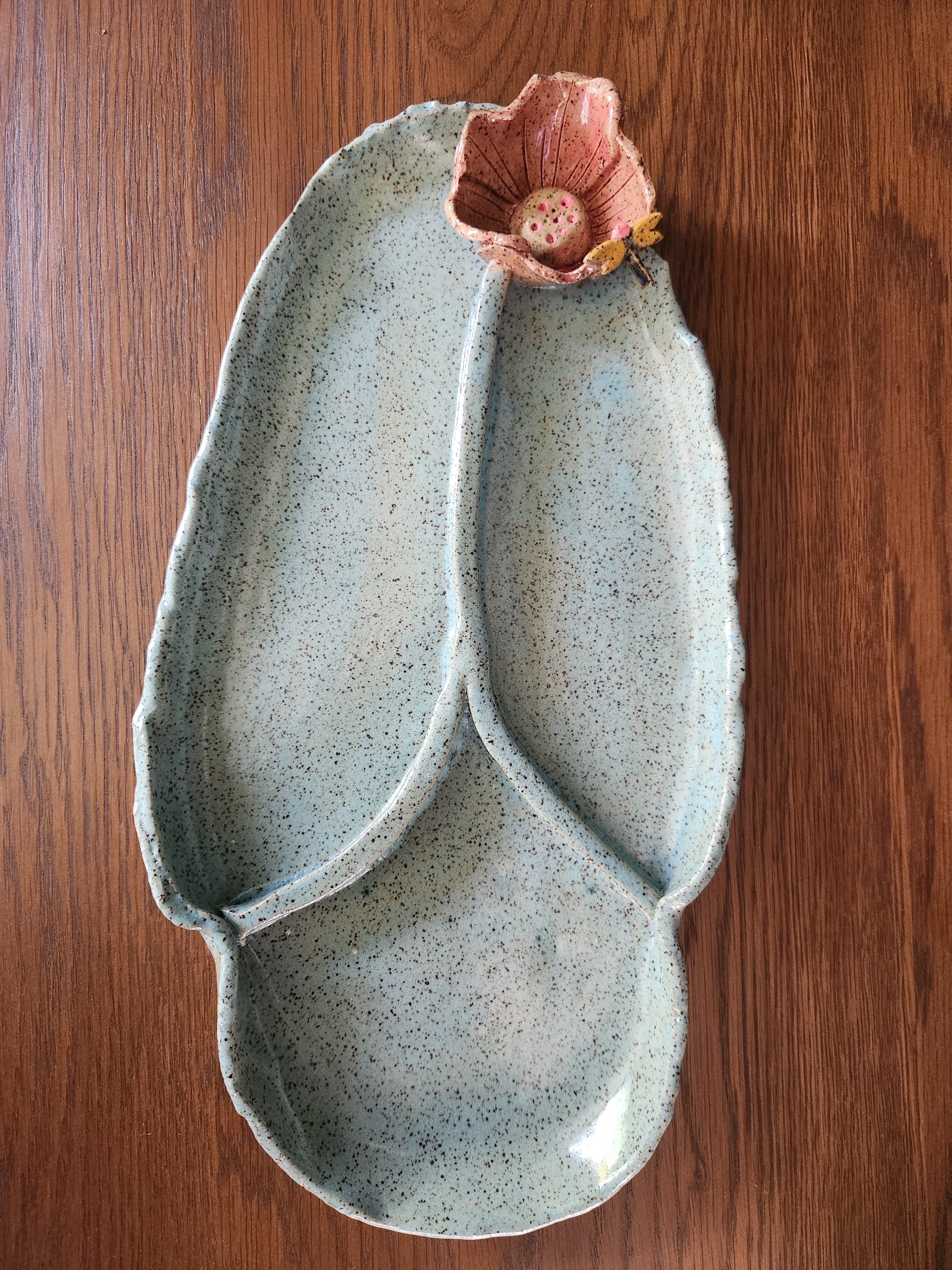 3 Section Ceramic Divided Serving Platter