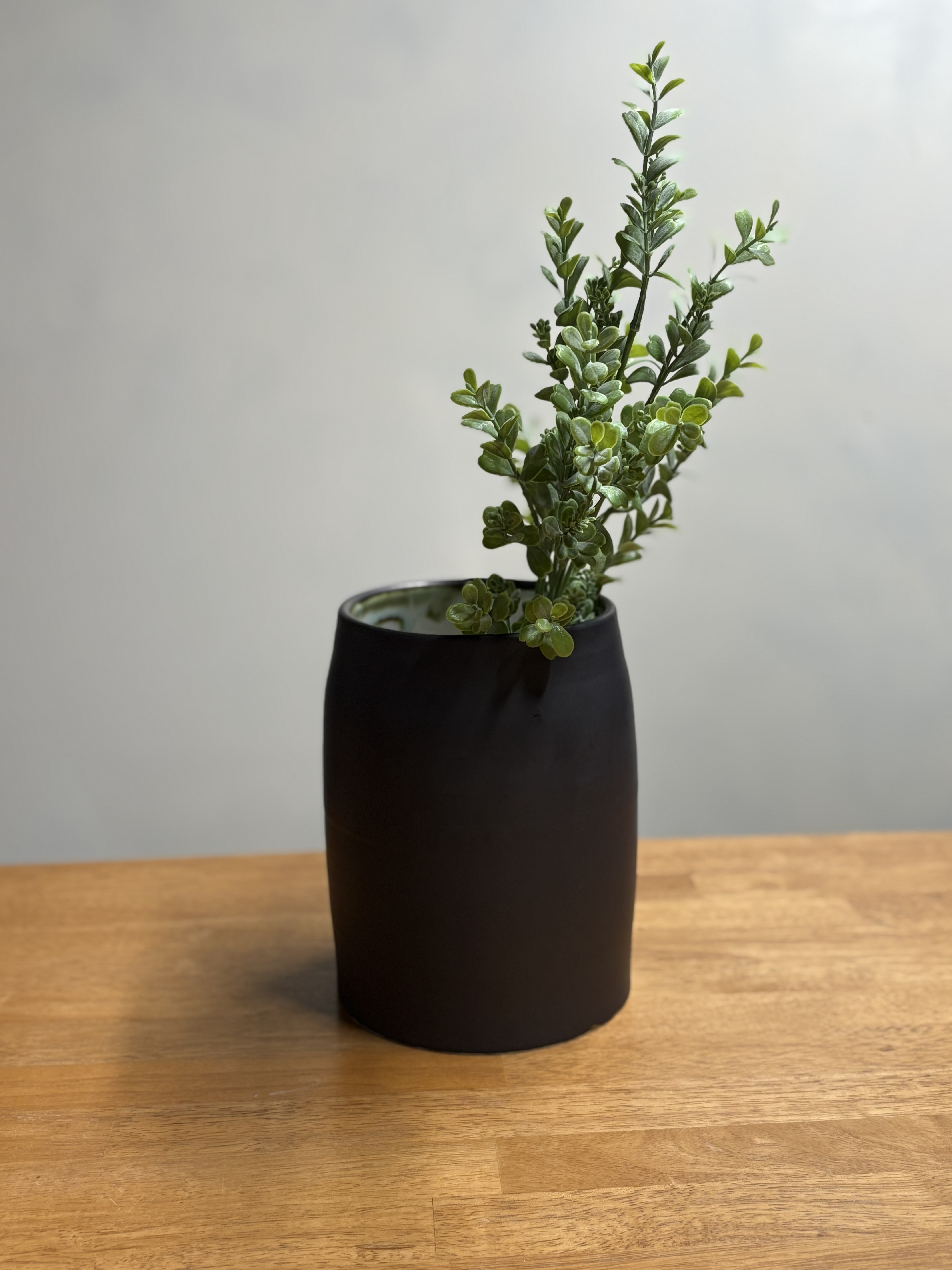 Matte Black Ceramic Vase