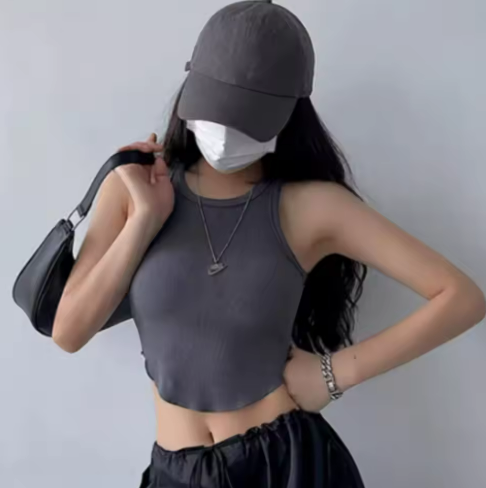 Basic Grey Crop Top