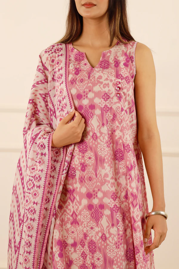 SAYA 3PC Lawn Printed.Pink Printed 