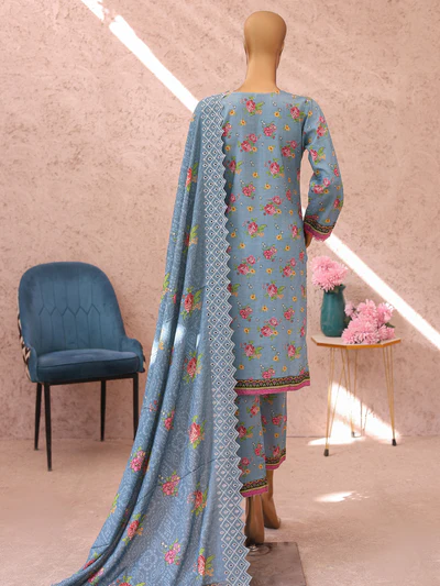 MTF , Mausam Digital Black Printed Lilen | Unstitched Suit with cutwork