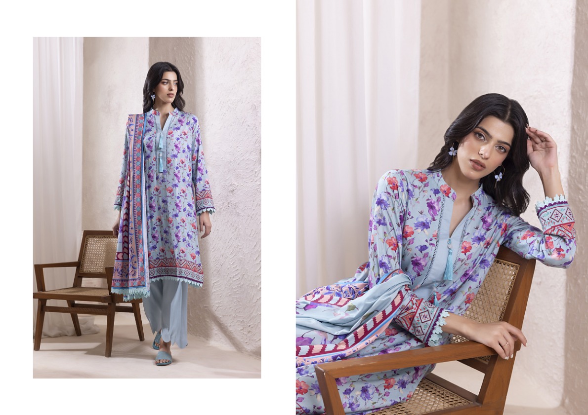 Regalia linen vol-3 printed three piece. premium quality. discount offer