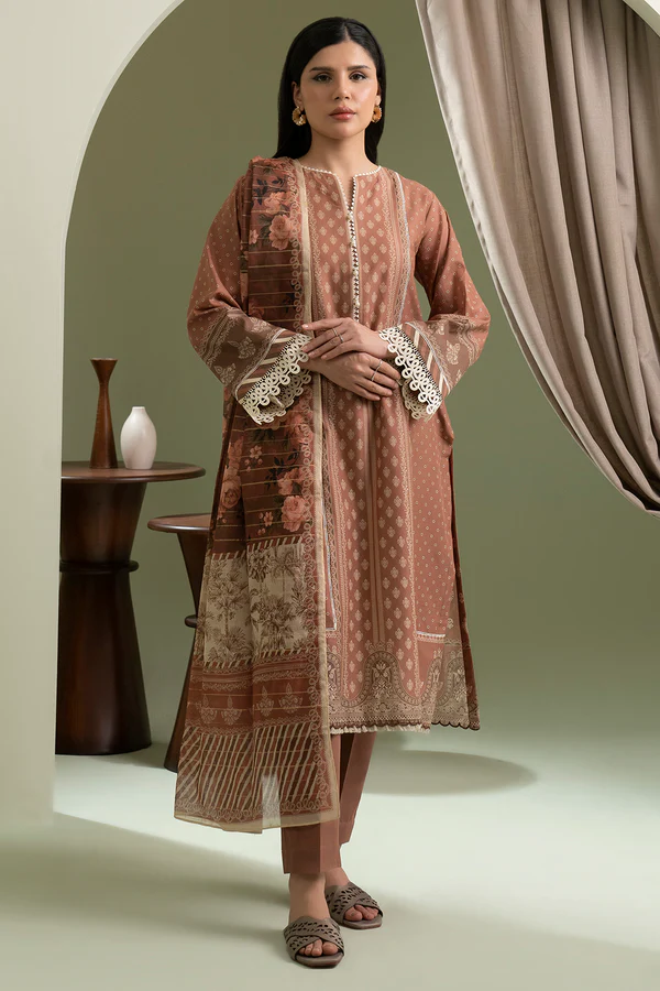 ZELLBURY ELEGENT  Brown Lawn Suit