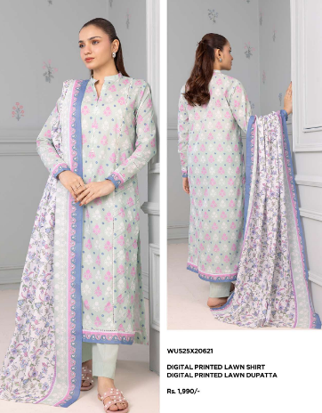 ZELLBURY  Printed Lawn Shirt with Dupatta