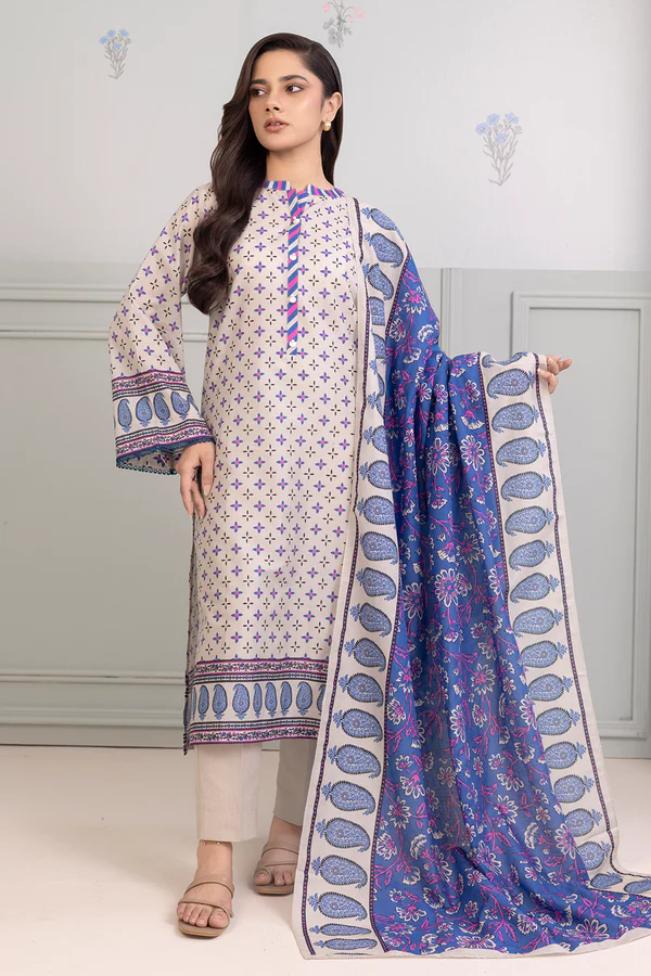 ZELLBURY Digital Printed Lawn Three-Piece Suit