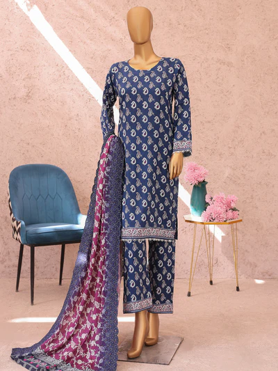 MTF , Mausam Digital Printed Lilen | Unstitched Suit with cutwork