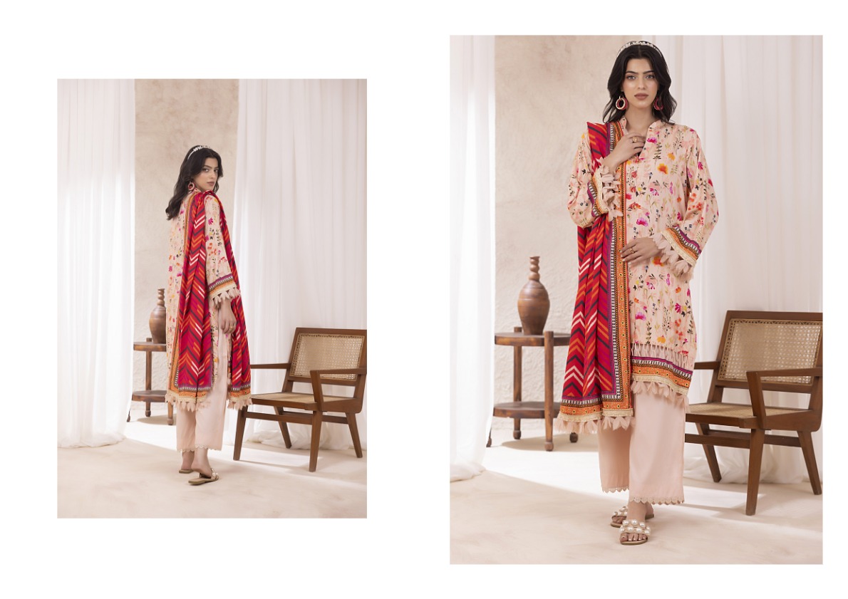 Regalia linen vol-3 printed three piece. premium quality. discount offer