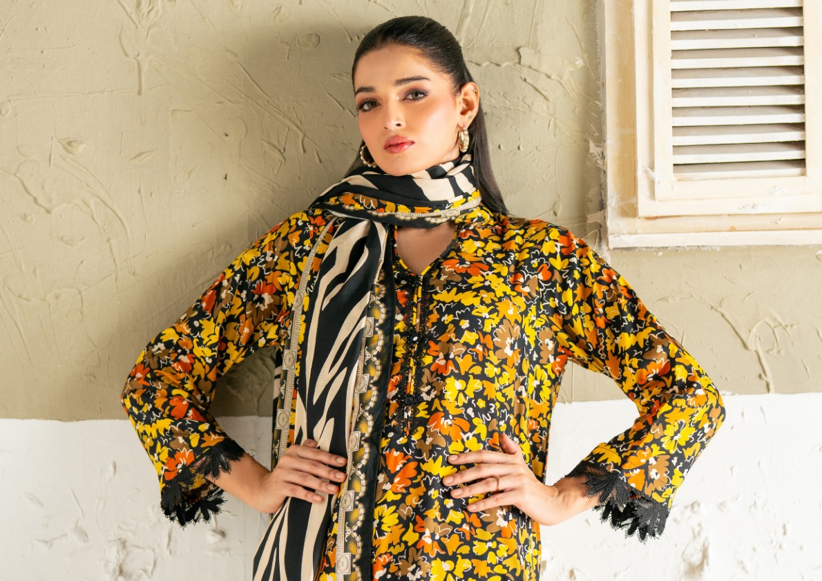 Regalia linen vol-2 printed three piece. premium quality. 