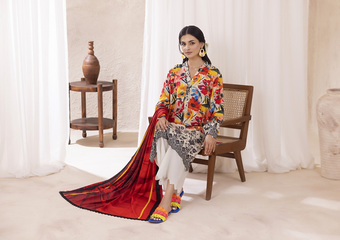 Regalia linen vol-3 printed three piece. premium quality. discount offer