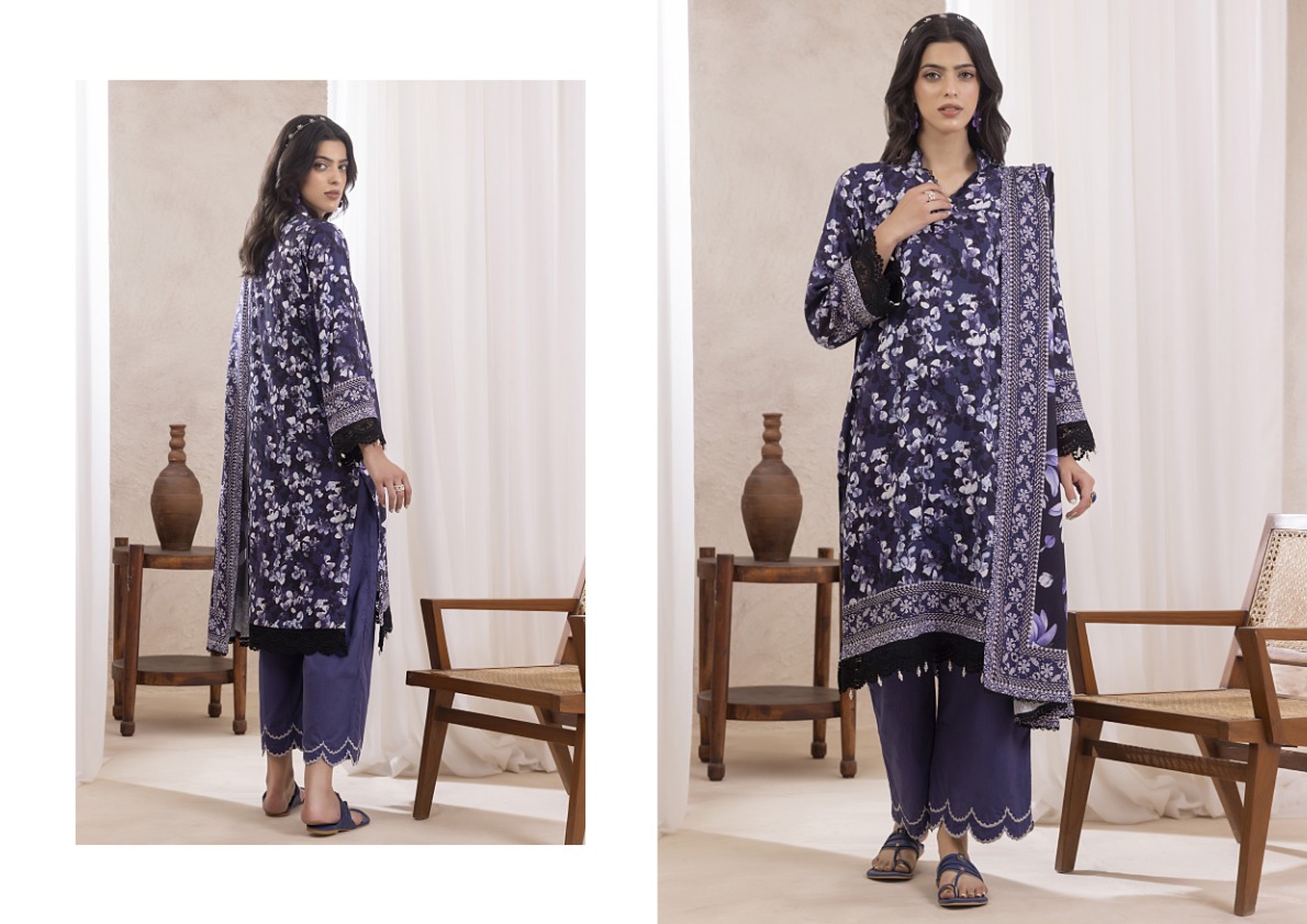 Regalia linen vol-3 printed three piece. premium quality. discount offer