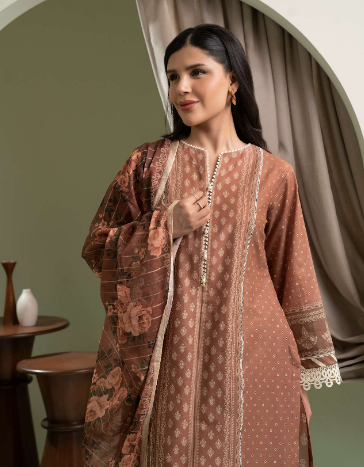 ZELLBURY ELEGENT  Brown Lawn Suit