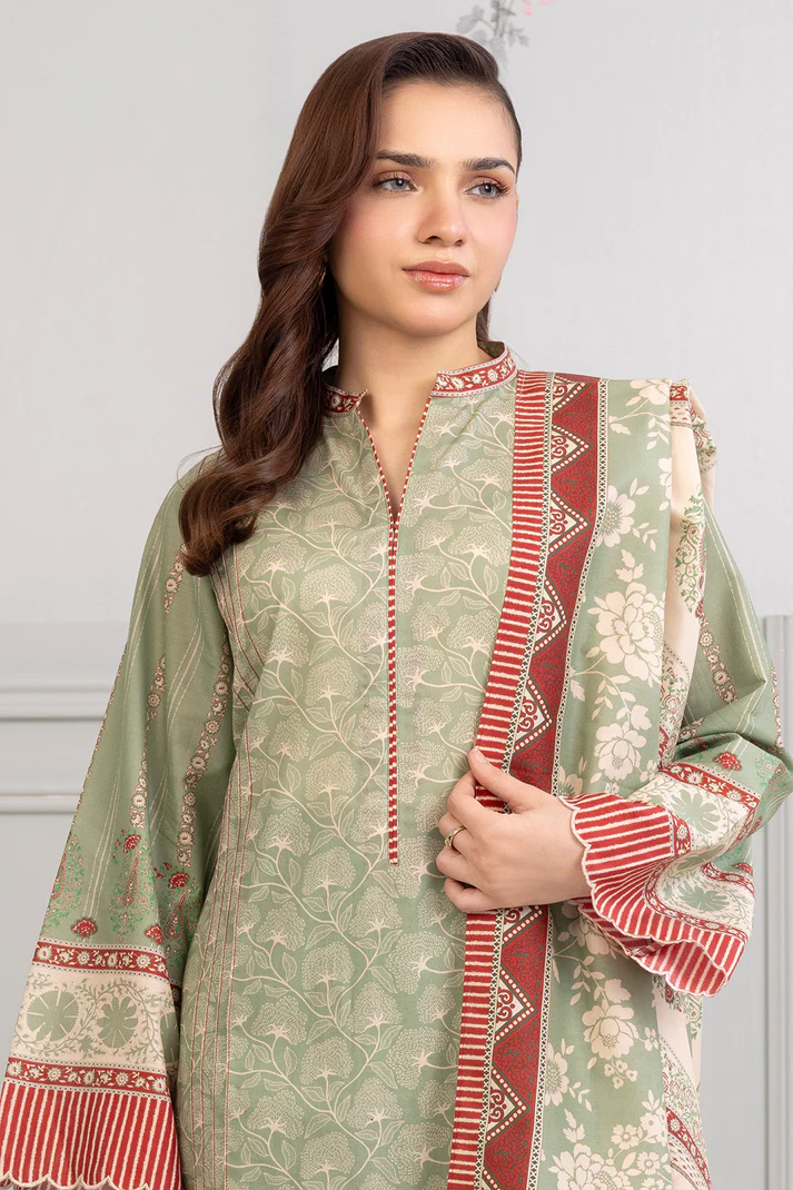 Zellbury  Elegant green 3-piece unstitched 