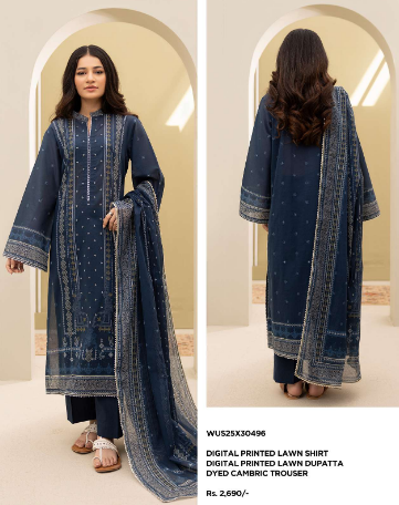 ZELLBURY Digital Printed 3-Piece lawn