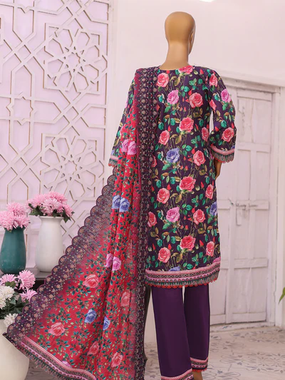  MTF Digital Printed Embroidered Khaddar Slub | Fasana Vol # 2 | Unstitched Suit D06