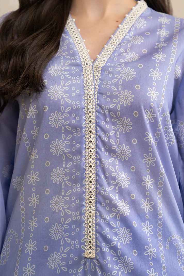 ZELLBURY  pastel mauve 3-piece Lawn Shirt Shalwar Dupatta in Lilac Color