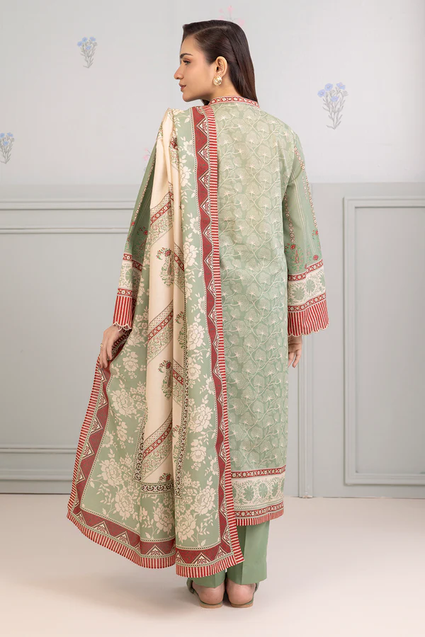Zellbury  Elegant green 3-piece unstitched 