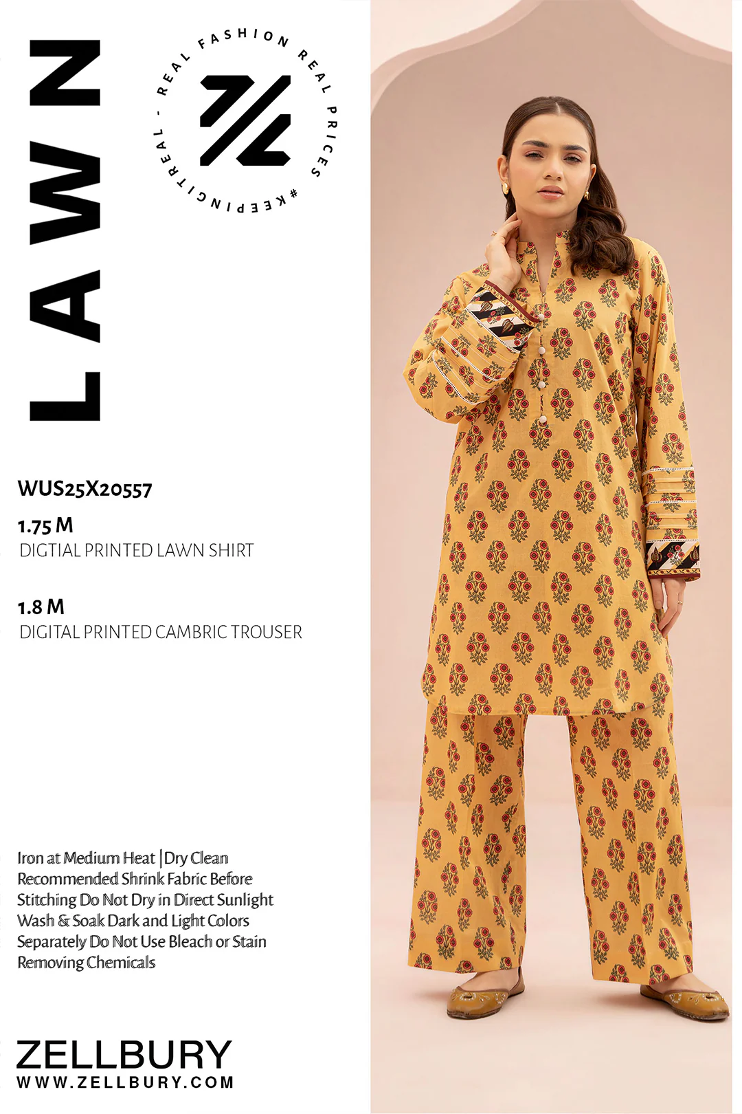 ZELLBURY 2-Pc Digital Printed Lawn Suit