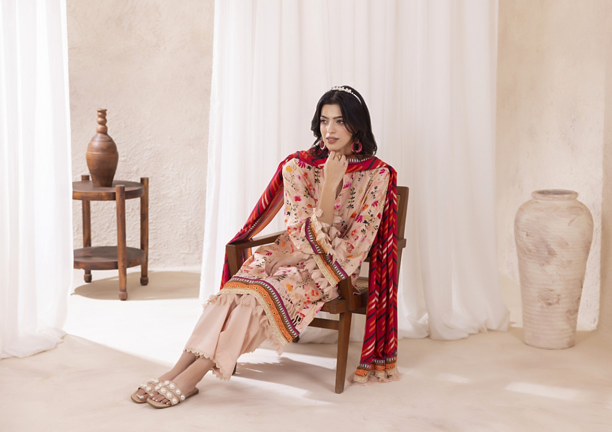 Regalia linen vol-3 printed three piece. premium quality. discount offer