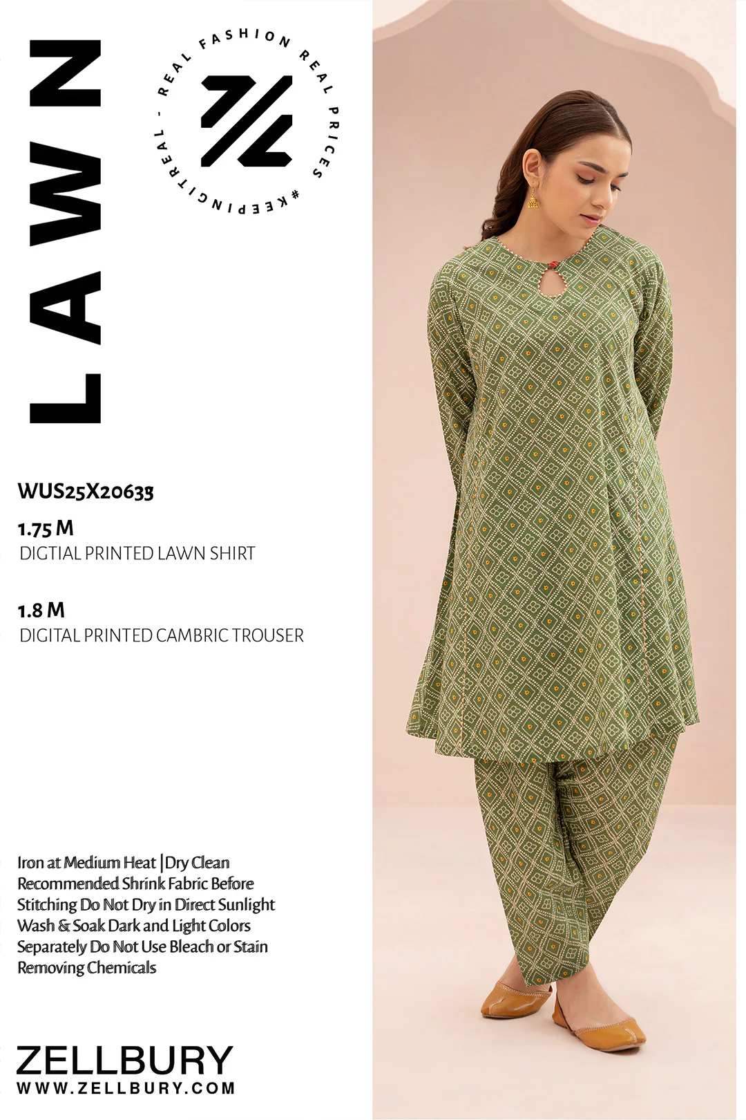  ZELLBURY 2-Pc Digital Printed Lawn Suit