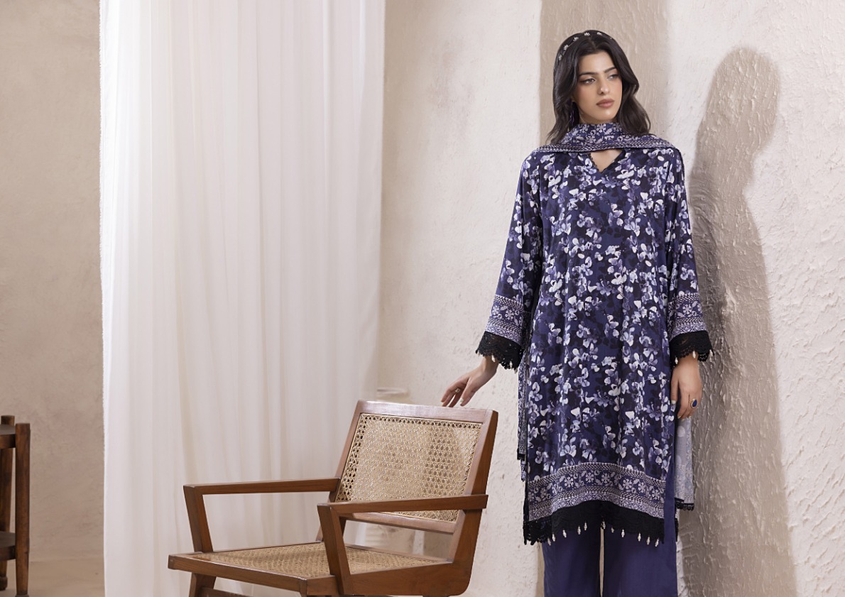 Regalia linen vol-3 printed three piece. premium quality. discount offer