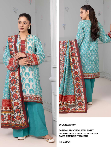 ZELLBURY Digital Printed 3-Piece lawn