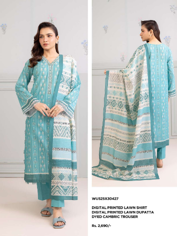 ZELLBURY Digital Printed 3-Piece lawn