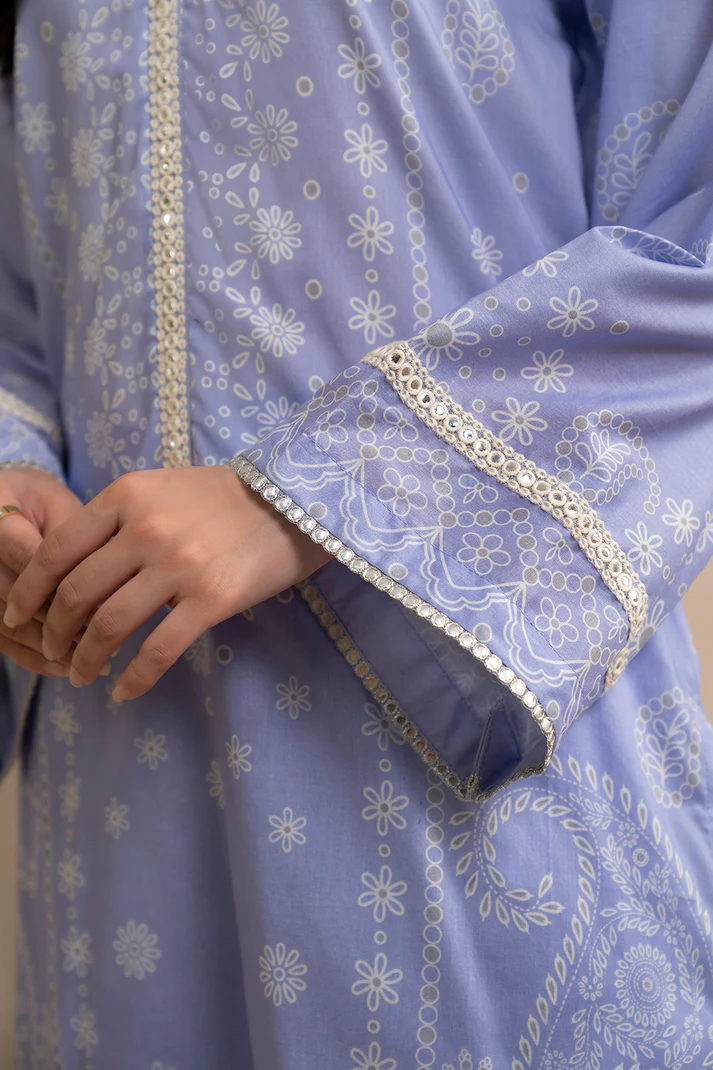 ZELLBURY  pastel mauve 3-piece Lawn Shirt Shalwar Dupatta in Lilac Color