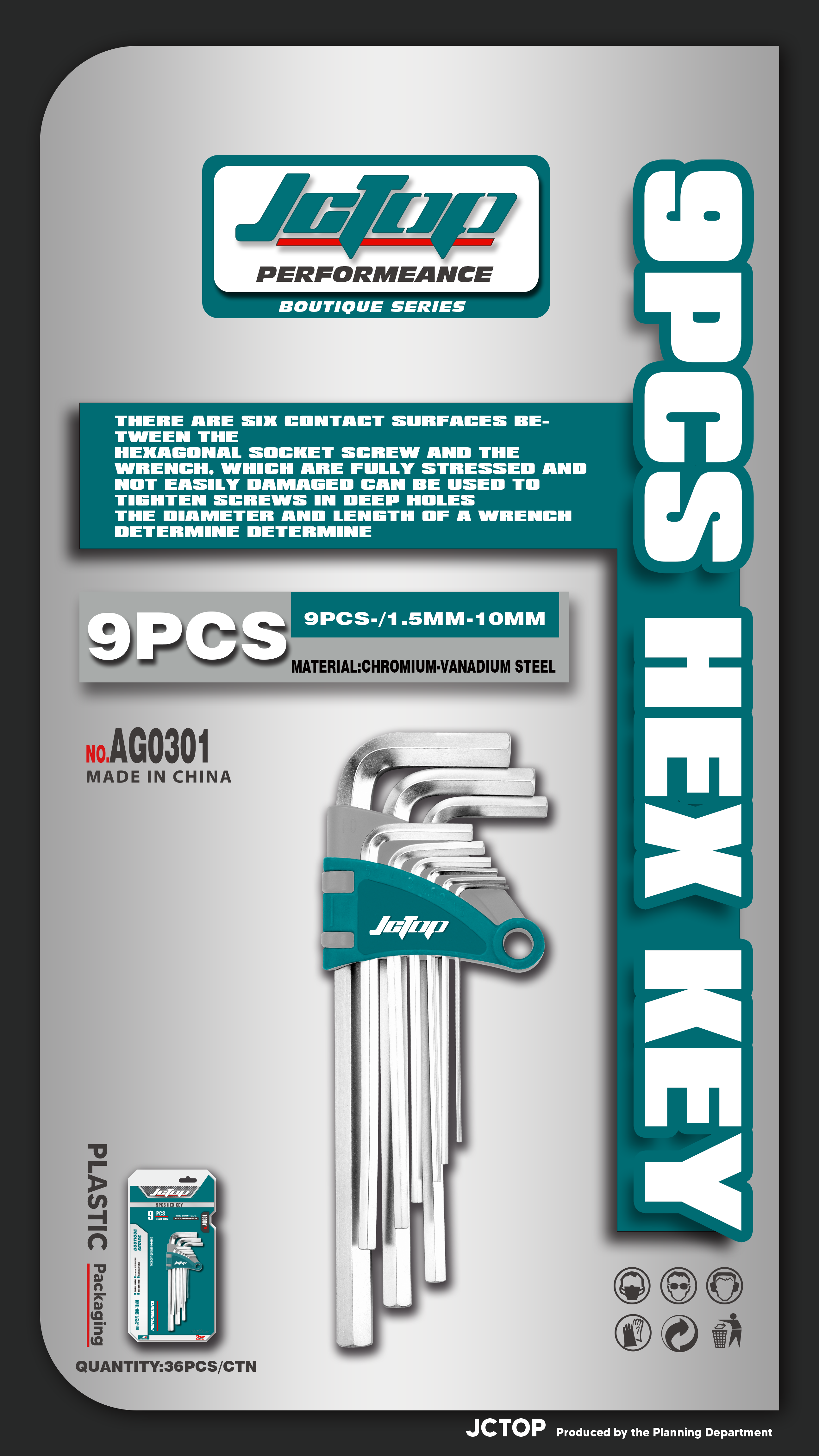 9PCS Hex Key, AG0301