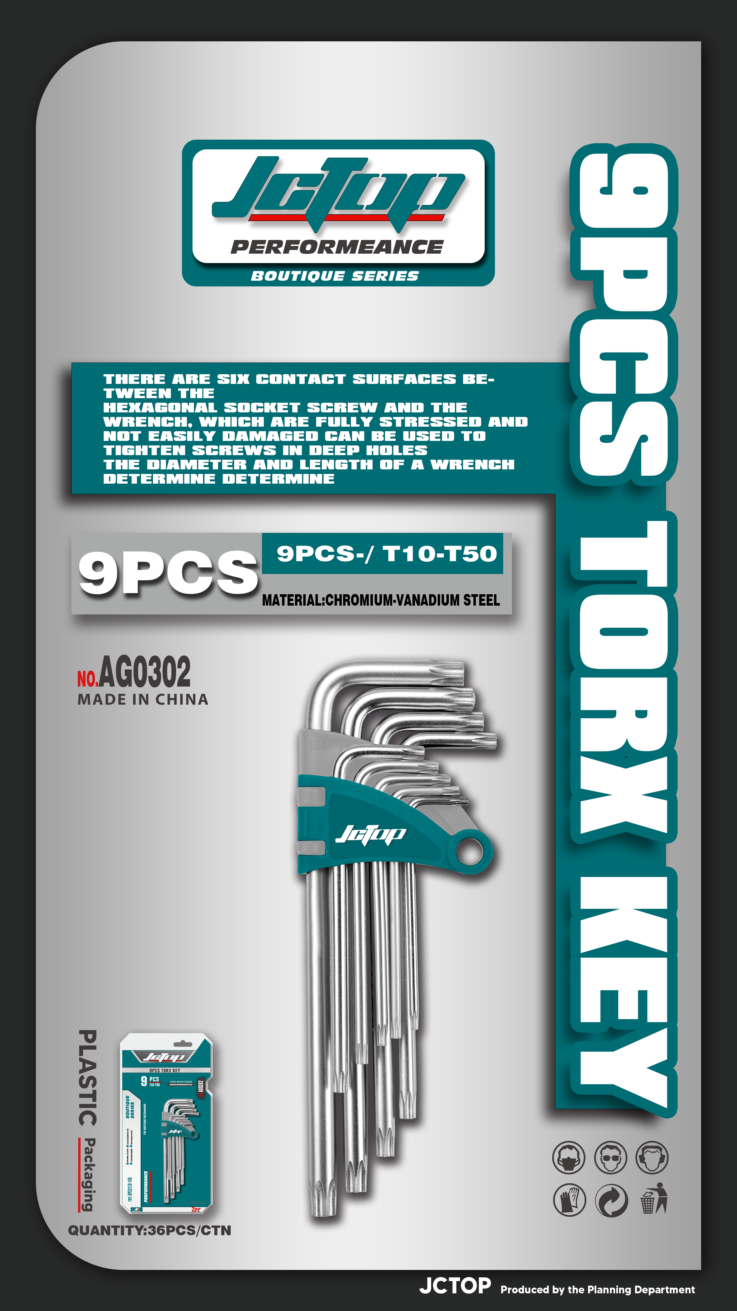 9pcs Torx Key Set, AG0302